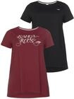 KangaROOS Longshirt 2er-Pack, Kurzarm, figurumschmeichelnde Passform, gro&szlig;e...