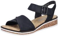 Sandalette RIEKER, Damen, Gr. 36, schwarz, Lederimitat, unifarben, Schuhe Sandalette,