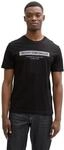 Rundhalsshirt TOM TAILOR DENIM, Herren, Gr. XXL, schwarz (dunkel schwarz), Single