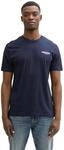 Rundhalsshirt TOM TAILOR DENIM, Herren, Gr. XXL, blau (nautical navy), Single Jersey,