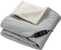 BEURER Heizdecke "HD 81 Cord Light Grey Green Planet, aus recycelten Materialien"