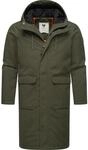 Ragwear Wintermantel "Mr Them Long" lange wasserdichte Herren Winterjacke mit Kapuze