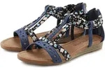 Sandale LASCANA "Sommerschuh", Damen, Gr. 43, blau, Obermaterial: 50%...