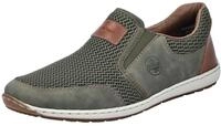 Slipper RIEKER, Herren, Gr. 40, gr&uuml;n (khaki, cognac), Lederimitat, Textil, Schuhe