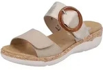 Pantolette REMONTE, Damen, Gr. 38, beige (hellbeige, goldfarben), Lederimitat,