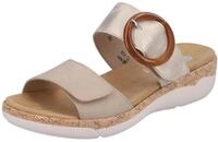 Pantolette REMONTE, Damen, Gr. 38, beige (hellbeige, goldfarben), Lederimitat,