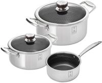 HENSSLERS Topf-Set Set, 1 Universaltopf &Oslash; 20 cm und &Oslash; 24 cm mit Deckel, 1 Stieltopf