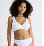 Soft-BH SLOGGI "Basic+", Damen, Gr. 65, Cup A, wei&szlig;, Single Jersey, Obermaterial: