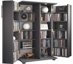 VCM Media-Regal "Holz Schrank CD DVD Regal abschlie&szlig;bar Engalo XL" 1 Stk. tlg.