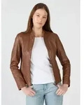 Lederjacke MUSTANG "Blanca", Damen, Gr. XS, braun (cognac), Obermaterial: 100%