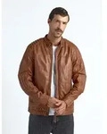 Lederjacke MAZE "71Jack", Herren, Gr. S, braun (cognac), Obermaterial: 100%