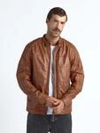 Lederjacke MAZE "71Jack", Herren, Gr. S, braun (cognac), Obermaterial: 100%