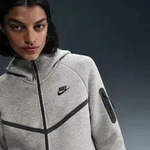 Sweatshirt NIKE SPORTSWEAR "W NSW TCH FLC WR FZ HDY 2", Damen, Gr. S, grau (dk...