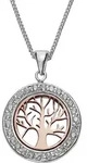 Kette mit Anh&auml;nger ZEEME "Silber 925 zweifarbig mit Lebensbaum-Motiv", rosa