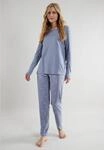 Schlafanzug TOM TAILOR "Charlotte", Damen, Gr. 36 (S), blau (blau, mittel, punkte),
