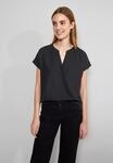 Shirtbluse STREET ONE, Damen, Gr. 36, schwarz, Stoff, 100% Viskose, unifarben, gerade