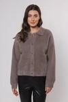Cardigan RINO & PELLE "BUBBLY", Damen, Gr. S (36), grau (taupe), Web, Obermaterial: