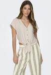 ONLY Kurzarmbluse "ONLSIESTA SS KNOT LIN BL SHIRT PNT NOOS" Viskosemischung, regular