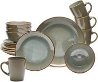 van Well Kombiservice "Geschirr-Set Olbia Lago, 16-teilig" rund, braun / reaktiv,