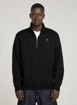 Longpullover G-STAR "Premium Core Half Zip Sweater", Herren, Gr. S, schwarz (dk