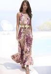 Maxikleid LASCANA "mit Alloverprint und Knopfleiste hinten, aus gewebter Viskose",