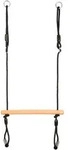 Schaukelsitz SMALL FOOT "Trapezschaukel mit Turnringen, Black Line", schwarz (natur,