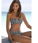 B&uuml;gel-Bandeau-Bikini-Top S.OLIVER "Kanto", Damen, Gr. 42, Cup C, schwarz-wei&szlig;