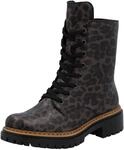 Schn&uuml;rboots RIEKER, Damen, Gr. 36, grau (grau, leo), Lederimitat, Schuhe