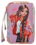 Depesche Buntstift "3-Fach Federtasche mit Anh&auml;nger GIRL POWER inkl. Stifte TOPModel