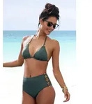Highwaist-Bikini-Hose LASCANA "Italy", Damen, Gr. 38, N-Gr, gr&uuml;n (oliv),...