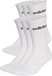 Sportsocken ADIDAS SPORTSWEAR "LINEAR GEPOLSTERTE CREW IM 6ER-PACK", Damen, Gr. M