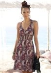 LASCANA Neckholderkleid "mit Alloverprint und V-Ausschnitt, Ethnoprint" Ohne Taschen