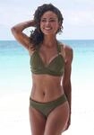 Triangel-Bikini LASCANA "Toni", Damen, Gr. 40, Cup A, gr&uuml;n (olive), Microfaser,