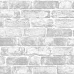 Art for the home Papiertapete "Backsteinwand" Steinoptik glatt Wei&beta; - 10mx53cm