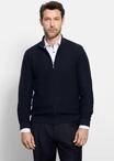 Sweatjacke OLYMP "OLYMP Casual Strick", Herren, Gr. M, marine, 100% Baumwolle,