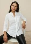 Hemdbluse TAMARIS "mit lockerem Schnitt, aus flie&szlig;ender Viskose-Qualit&auml;t", Damen,