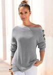 LASCANA Strickpullover mit Kn&ouml;pfen im Off-Shoulder-Style, Damenpullover aus