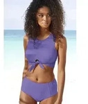 Crop-Bikini-Top VENICE BEACH "Planet", Damen, Gr. 38, Cup A/B, lila (flieder),