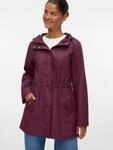 Regenjacke VERO MODA "VMMALOU COATED JACKET", Damen, Gr. M, rot (winetasting), Web,