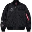 Bomberjacke ALPHA INDUSTRIES "MA-1 TT Flying Tigers Light", Herren, Gr. S, schwarz,
