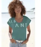 T-Shirt ELBSAND "Leila", Damen, Gr. XXL (44), blau (petrol), Jersey,...