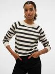 Vero Moda Rundhalspullover "VMDOFFY LS O-NECK BLOUSE GA NOOS" Materialmix, regular