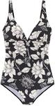 Badeanzug S.OLIVER "Lady", Damen, Gr. 40, Cup C, schwarz (schwarz, cream),