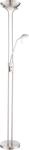GLOBO LIGHTING Stehlampe "LEONAS", silber (nickel matt), &Oslash; 25,5cm H: 180cm, 1 Stk.,