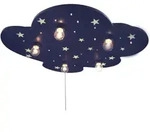 NIERMANN Deckenleuchte "Wolke, Kinderlampe, Kinderzimmer", blau, 5, H: 7cm, 1 Stk.,