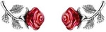 Paar Ohrstecker THOMAS SABO "Roses Romance, Rose", bunt (silberfarben, rot),