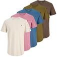 Rundhalsshirt JACK & JONES "JPRBLABRODY im 5er-Pack, mit Logodruck, Rundhals und