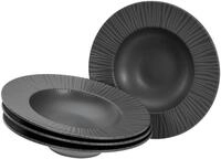 CreaTable Pastateller "Vesuvio Black, Pasta Gourmetteller Set 4-tlg" Teller Set,