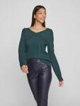 V-Ausschnitt-Pullover VILA "VIRIL V-NECK L/S KNIT TOP - NOOS", Damen, Gr. S (36),