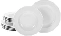 CreaTable Tafelservice "Arianne Weiss, Service 12-tlg." Teller Set, Klassisch,